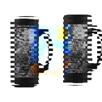 蒸気機関 蒸気機関車 ヴィンテージ ゴッホ 機関車 列車 コーヒーマグ - Kawaiitshirt