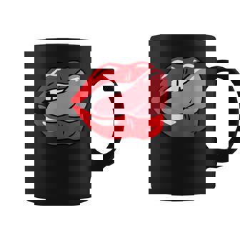 赤い唇を舐めるロックンロールグラフィック。 コーヒーマグ - Kawaiitshirt