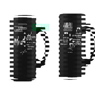 酒酔い道路案内標識 ほろ酔い 酩酊 泥酔 昏睡 二日酔い 悪酔い 酒好き 酒飲み 酒豪 面白い グッズ ふざけ コーヒーマグ - Kawaiitshirt