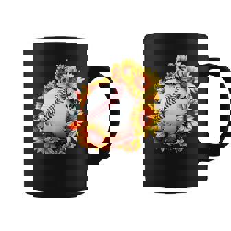 野球 面白いtシャツ ベースボール おもしろ ひまわり 花柄 服 ネタ メンズ 野球部 おもしろグッズ 子供 コーヒーマグ - Kawaiitshirt