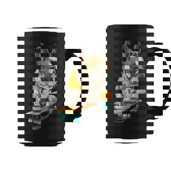 面白い フレンチブルドッグ スケートボード スケーター 犬 イングリッシュドッグ コーヒーマグ - Kawaiitshirt