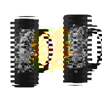 面白いtシャツ ポメラニアン ひまわり わんこ メンズ 犬好き グッズ かわいい おもしろ 面白い 服 ネタ コーヒーマグ - Kawaiitshirt