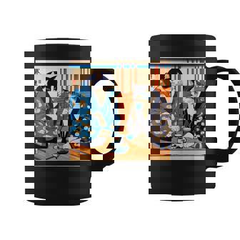 面白いtシャツ 猫 ネコ 酒 メンズ 猫好き グッズ おもしろ 面白い 服 ネタ にゃんこ 猫の下僕 浮世絵 コーヒーマグ - Kawaiitshirt