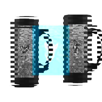 面白いボストンテリア プールで泳ぐ かわいい犬 ママ お父さん コーヒーマグ - Kawaiitshirt