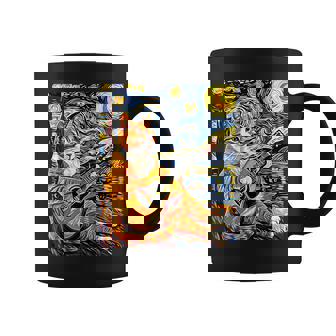 面白いレトロなデザインの猫がギターを弾く 星月夜 コーヒーマグ - Kawaiitshirt