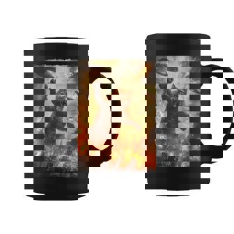 面白いレトロ日本の怪獣モンスター猫セルフィー東京ufo コーヒーマグ - Kawaiitshirt