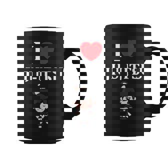 面白い柔術スポーツミニマリストかわいいシンプル柔術 I Love Jiu Jitsu コーヒーマグ - Kawaiitshirt