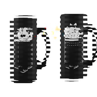 面白い猫 ポケット かわいい カワイイ キティ ラブ キャット ポケット付き コーヒーマグ - Kawaiitshirt