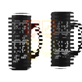 食べる寝るフィールドホッケーの繰り返し コーヒーマグ - Kawaiitshirt