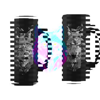 鮮やかなマルチカラーオオカミ コーヒーマグ - Kawaiitshirt