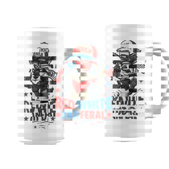 4Th Of July Patriotic Raccoon Red White And Feral Usa Flag Coffee Mug - Thegiftio UK