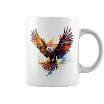 Águila Pintura Arte Abstracto Animal Colorido Gráfico Taza de café - Regaloses
