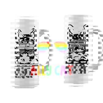 Ally Cat Lgbt Gay Rainbow Pride Flag Boys Girls Women Coffee Mug - Thegiftio