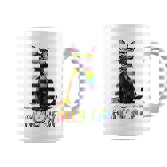 Ally Cat Lgbtゲイプライド月間2025レインボー平等権 コーヒーマグ - Kawaiitshirt