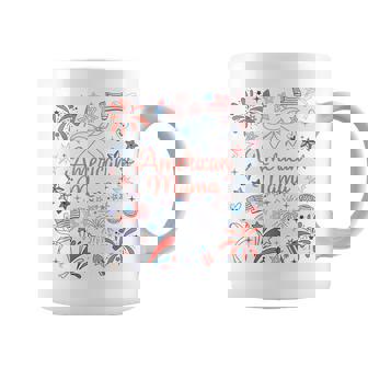 American Mama 4Th Of July American Flag Fireworks Womens Coffee Mug | Mazezy