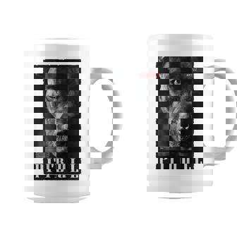 Backprint 野生の犬ピットブルテリアのポートレートブルドッグのバックプリントピットブル コーヒーマグ - Kawaiitshirt
