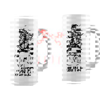 Baseball Aunt Life Messy Bun Coffee Mug - Monsterry
