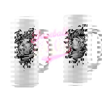 Baseball Mom Pink Leopard Ice Cream Drip Mother's Day Coffee Mug - Thegiftio UK