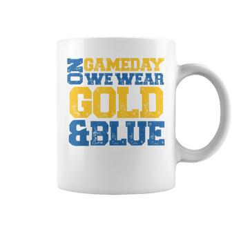 Blue And Gold Game Day Group For High School Football Coffee Mug - Thegiftio