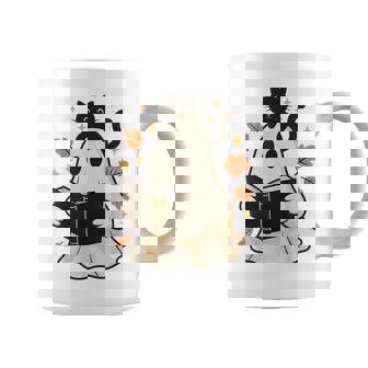 Books Ghost Reading Book Halloween Library Black Cat Fall Coffee Mug - Seseable