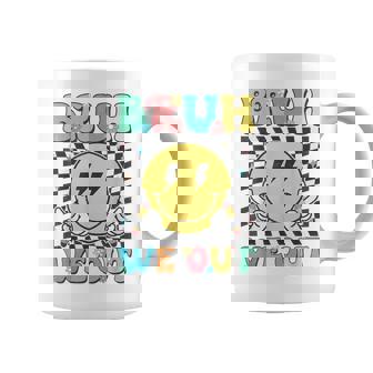Bruh We Out Cute Checkered End Of School Year Teacher Summer Coffee Mug | Mazezy