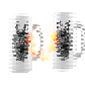 Bulldog Francés Cara Mascota Naturaleza Arte Animal Bulldog Francés Taza de café - Regaloses