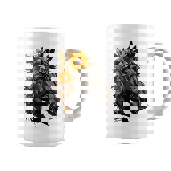 Caballo Girasol Patrón Floralerano Es Niña Caballo Taza de café - Regaloses