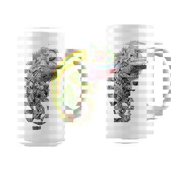 Camaleón Animal Motif Obra De Arte Camaleón Taza de café - Regaloses