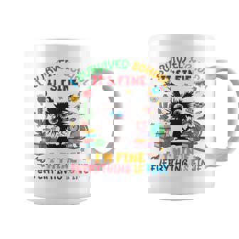 Cat I Survived School It's Fine I'm Fine Last Day Of School Coffee Mug | Mazezy