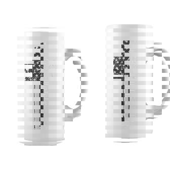 Christian Blessed Dad Cross American Flag Religious Father Coffee Mug - Thegiftio UK