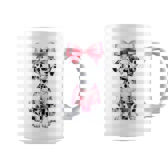 Coquette Bow Dalmatian Dog Mom Pink Ribbon Cute Coffee Mug | Mazezy