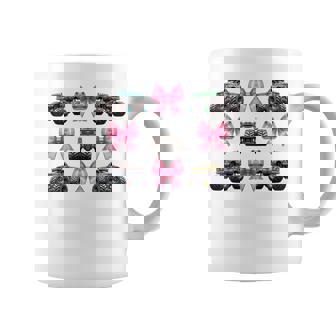 Coquette Bow Monster Truck Pink Ribbon Mom Girl Coffee Mug - Thegiftio