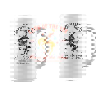 Country Cowboy Rodeo Patriotic Usa Western Land Of The Yee Coffee Mug - Monsterry
