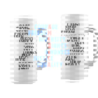 Courage Freedom Diversity Rights Kindness Justice Equality Coffee Mug - Thegiftio UK