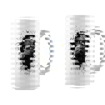 Cuervo Animal Print Gráfico Dibujo Arte Cara Cuervo Taza de café - Regaloses