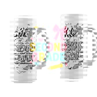 Cute Hello Second Grade Back To School Coquette Teacher Girl Coffee Mug | Mazezy