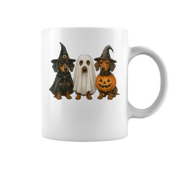 Dachshund Halloween Wiener Dog Pumpkin Weenie Witch Coffee Mug - Thegiftio