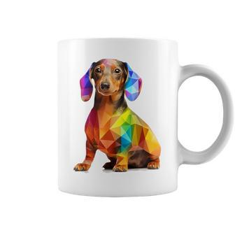 Dachshund Mascota Abstracto Arte Colorido Animal Dachshund Taza de café - Regaloses