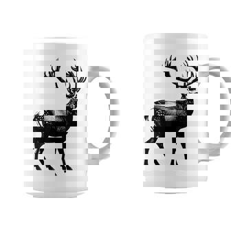 Deer Dad Mom Lover モノクロ 鹿 コーヒーマグ - Kawaiitshirt