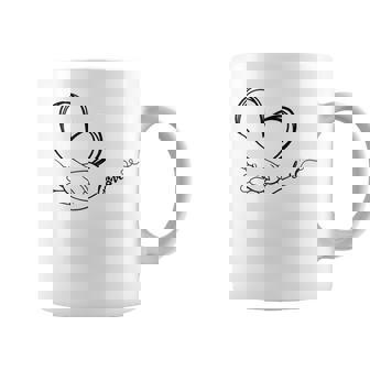 Minimaliste Main Et Patte En Forme De Cœur Pour Les Amoureux Des Chiens Et Des Chats Tasse - Cadeauxyz