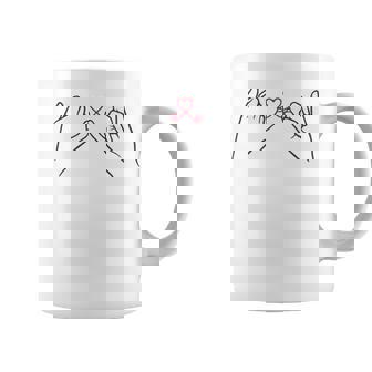 Dos Manos Con Un Lazo De Corazón Cinta De Amor Taza de café - Regaloses