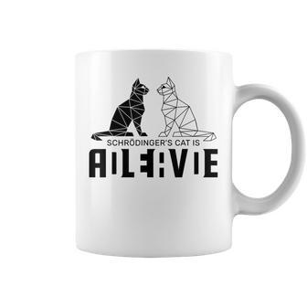 El Gato Dechrödinger Es Un Friki Científicoivo Y Muerto Taza de café - Regaloses