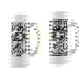 Faith Fishing Hunting Camo Cross With Hook Bass Christian Coffee Mug - Monsterry