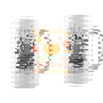 Fall In Love With Reading Autumn Librarian Cute Book Lover Coffee Mug - Thegiftio