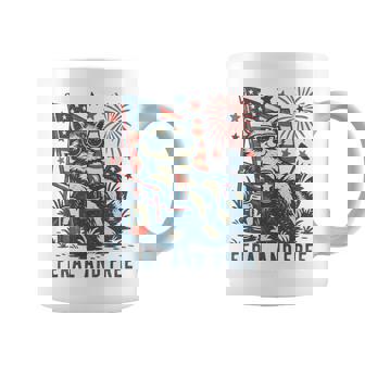 Feral And Free Raccoon 4Th Of July Patriotic Coffee Mug - Thegiftio UK