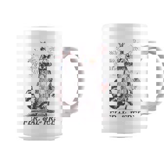 Feral And Free Raccoon Raccoon 4Th Of July Usa Flag Coffee Mug | Mazezy