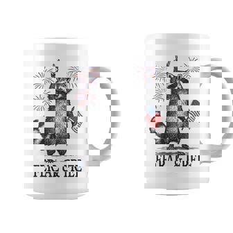 Feral And Free Raccoon Raccoon 4Th Of July Usa Flag Coffee Mug - Monsterry