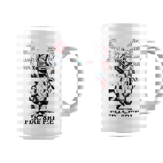 Feral But Free Raccoon Patriotic 4Th Of July Coffee Mug - Thegiftio UK