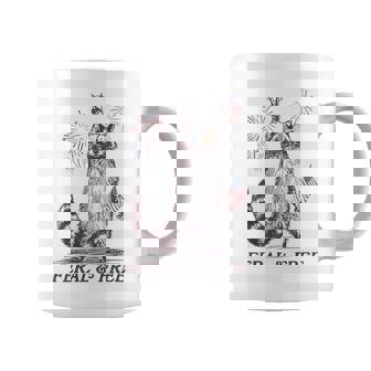 Feral Racoon 4Th Of July Patriotic Raccoon Fireworks Coffee Mug - Monsterry