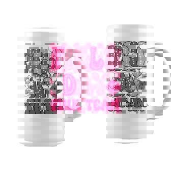 Field Day Pink Team Groovy Smile Face Checkered Students Coffee Mug - Monsterry
